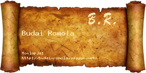 Budai Romola névjegykártya